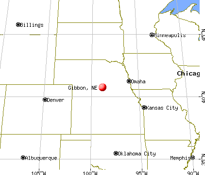 Gibbon, Nebraska map