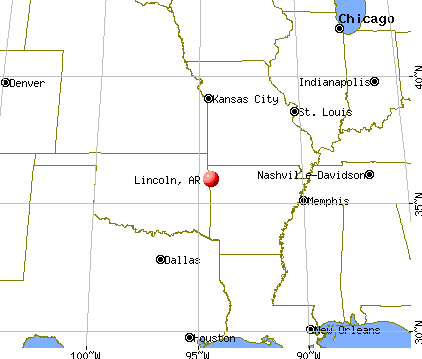 Lincoln, Arkansas map