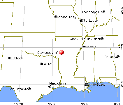 Glenwood, Arkansas map
