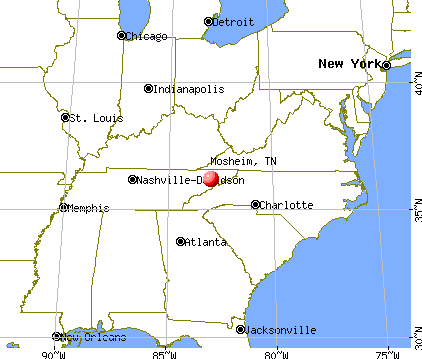 Mosheim, Tennessee map
