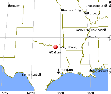 Honey Grove, Texas map