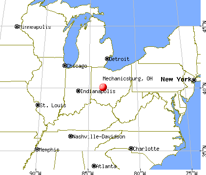 Mechanicsburg, Ohio map