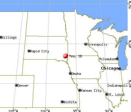 Tea, South Dakota map