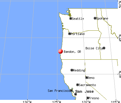 Bandon, Oregon map