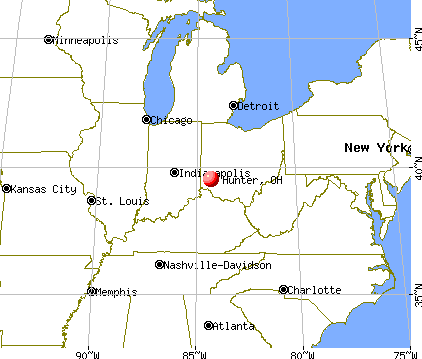 Hunter, Ohio map