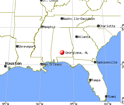 Georgiana, Alabama map