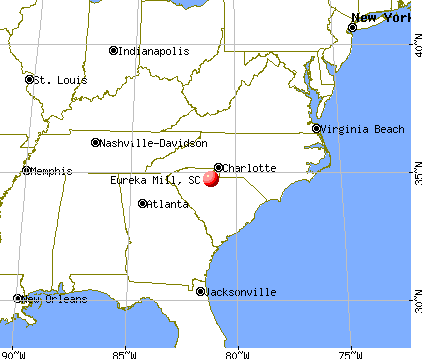 Eureka Mill, South Carolina map