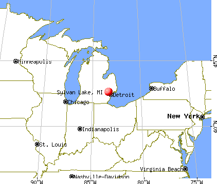 Sylvan Lake, Michigan map