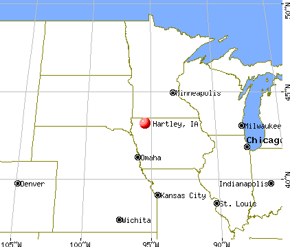 Hartley, Iowa map