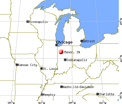 Monon, Indiana map