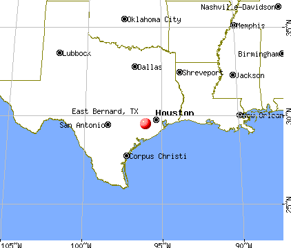 East Bernard, Texas map