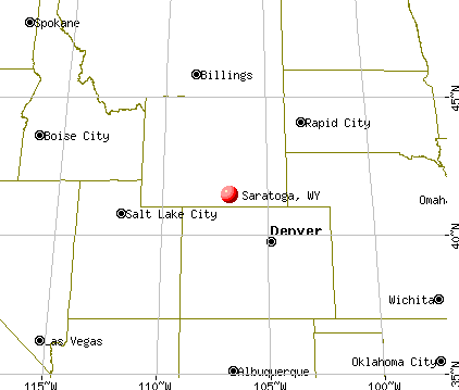 Saratoga, Wyoming map