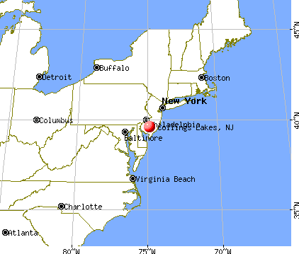 Collings Lakes, New Jersey map