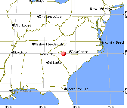 Roebuck, South Carolina map