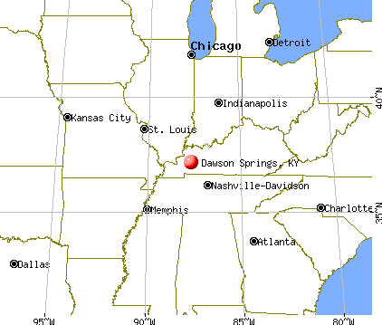 Dawson Springs, Kentucky map