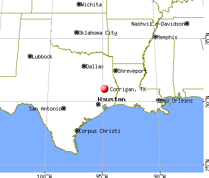 Corrigan, Texas map