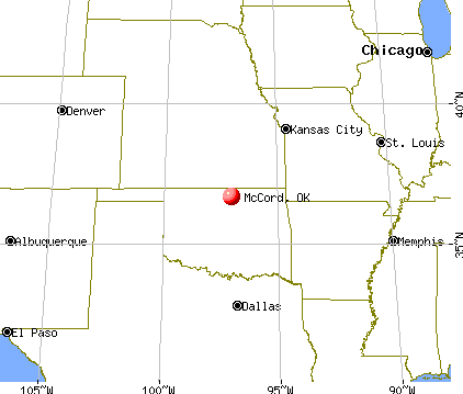 McCord, Oklahoma map