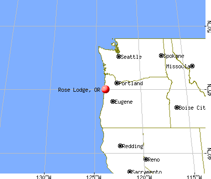 Rose Lodge, Oregon map