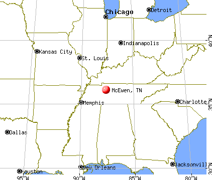 McEwen, Tennessee map