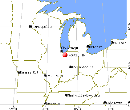 Kouts, Indiana map