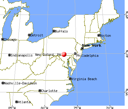 New Oxford, Pennsylvania map