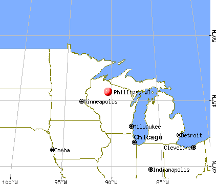 Phillips, Wisconsin map