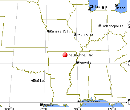Melbourne, Arkansas map