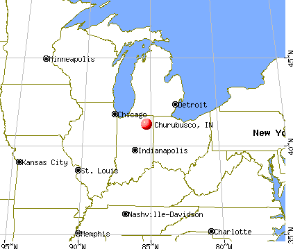 Churubusco, Indiana map
