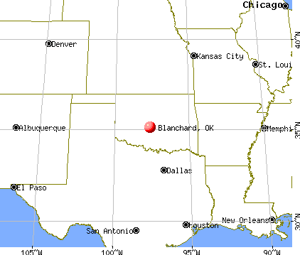 Blanchard, Oklahoma map