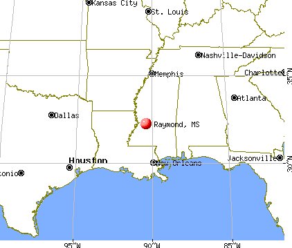 Raymond, Mississippi map