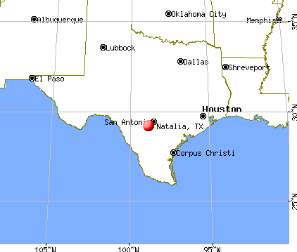 Natalia, Texas map