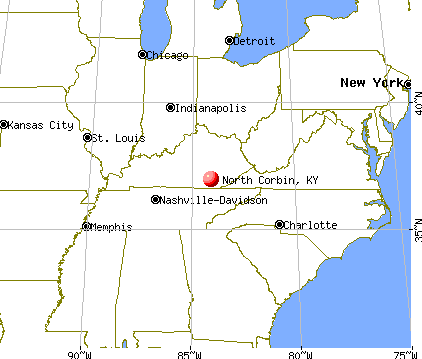North Corbin, Kentucky map