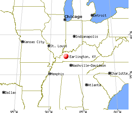 Earlington, Kentucky map