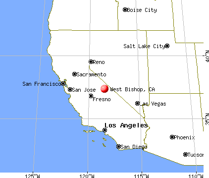 West Bishop, California map