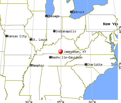Jamestown, Kentucky map