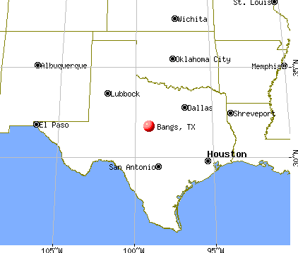 Bangs, Texas map