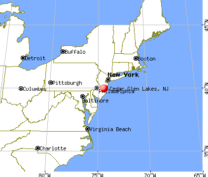 Cedar Glen Lakes, New Jersey map