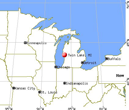 Twin Lake, Michigan map