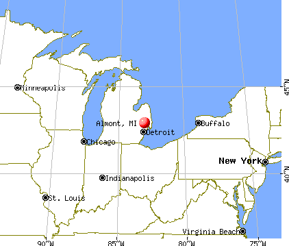 Almont, Michigan map