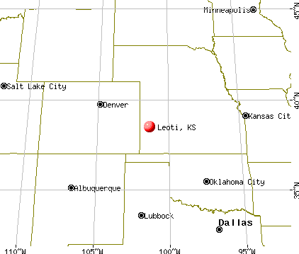 Leoti, Kansas map