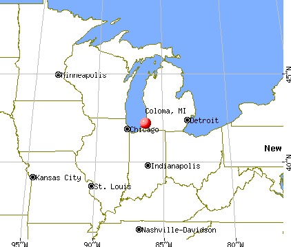 Coloma, Michigan map