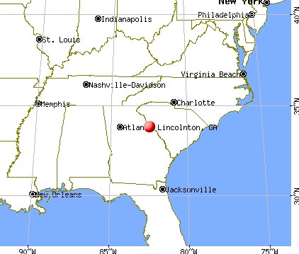 Lincolnton, Georgia map