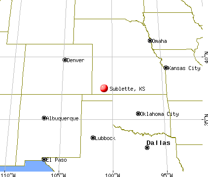 Sublette, Kansas map
