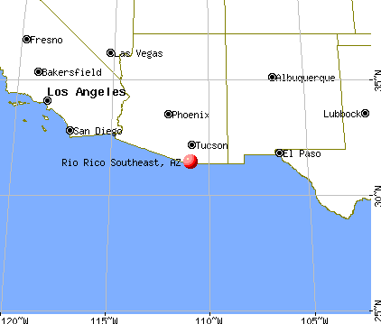 Rio Rico Southeast, Arizona map