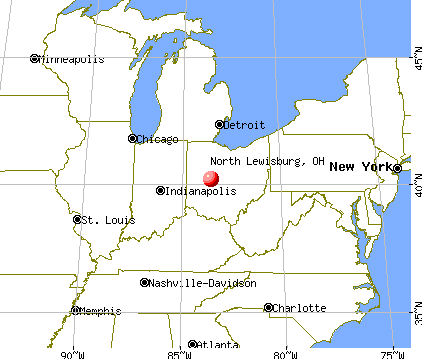 North Lewisburg, Ohio map