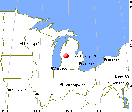 Howard City, Michigan map
