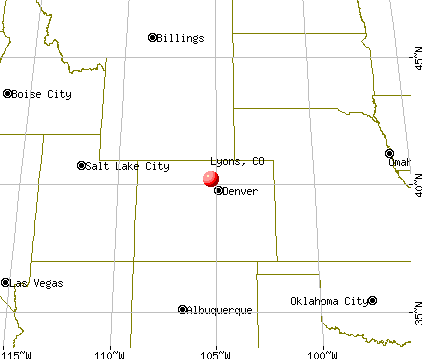Lyons, Colorado map
