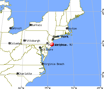 Waretown, New Jersey map