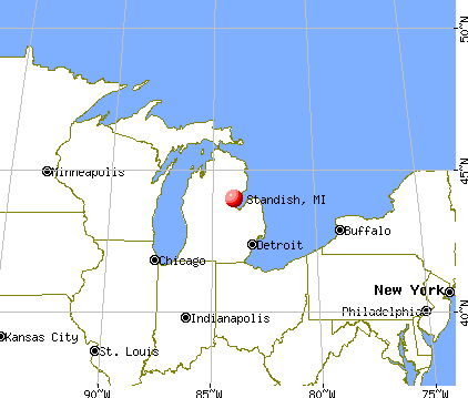 Standish, Michigan map