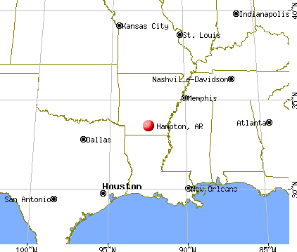Hampton, Arkansas map